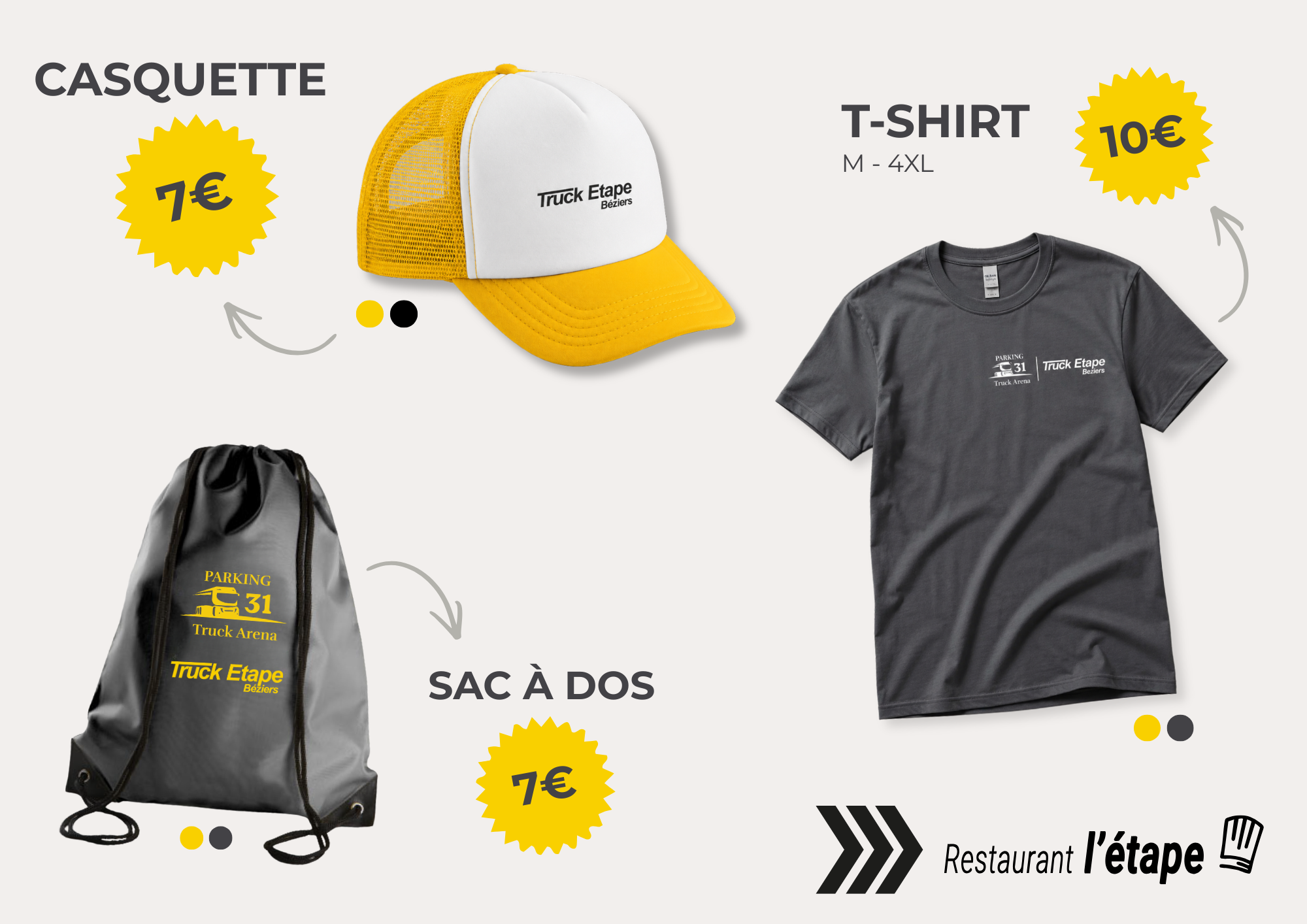 Vente goodies complexe routier gardienné et sécurisé Truck Étape Béziers Vendres Béziers